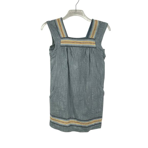 Faherty Dresses & Skirts - Faherty Dress Hailee Chambray Cotton Huipile Indigo Ombré Stripe Size Small
